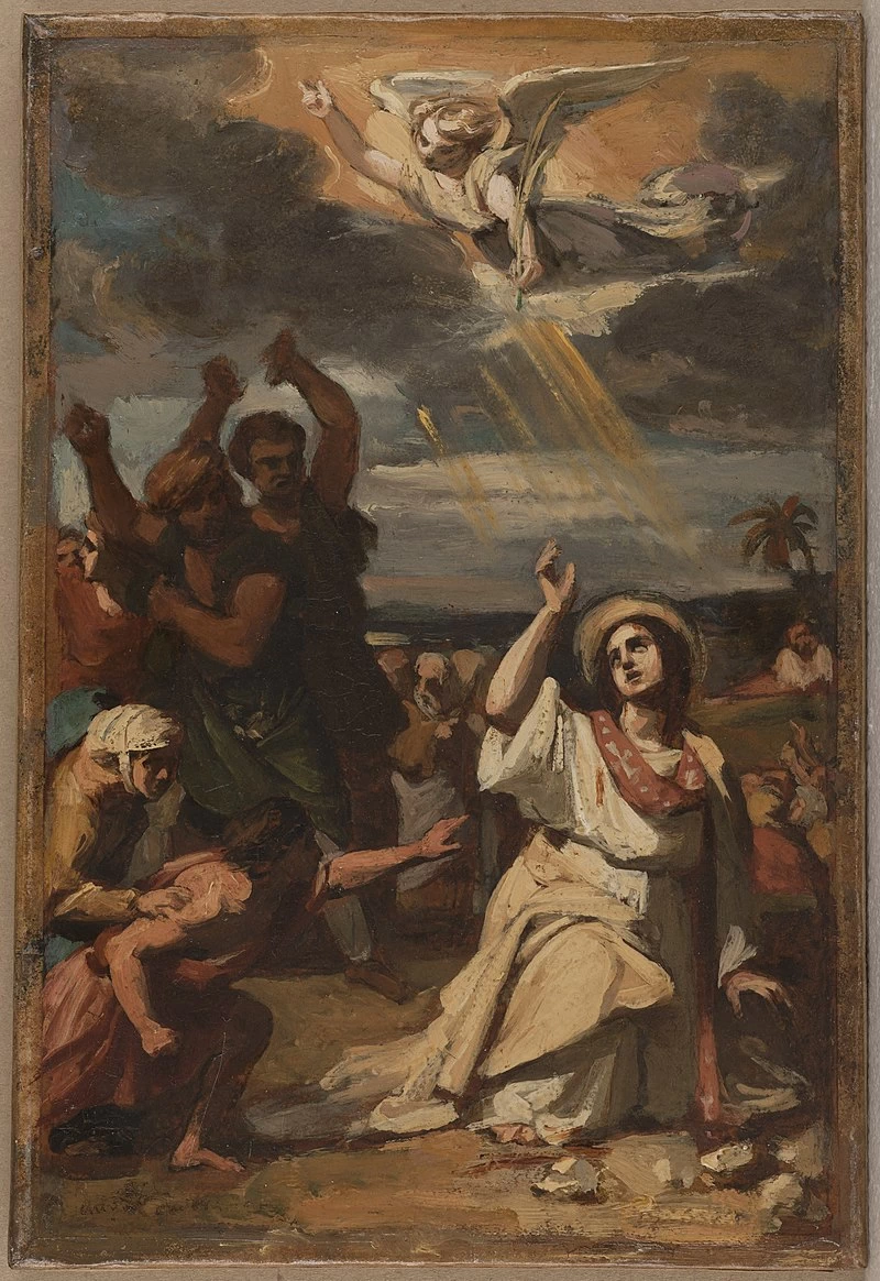 Bozzetto per la chiesa di Notre - Dame, de, Lorette, Il martirio di Santo Stefano, Museo di Belle Arti della città di Parigi
